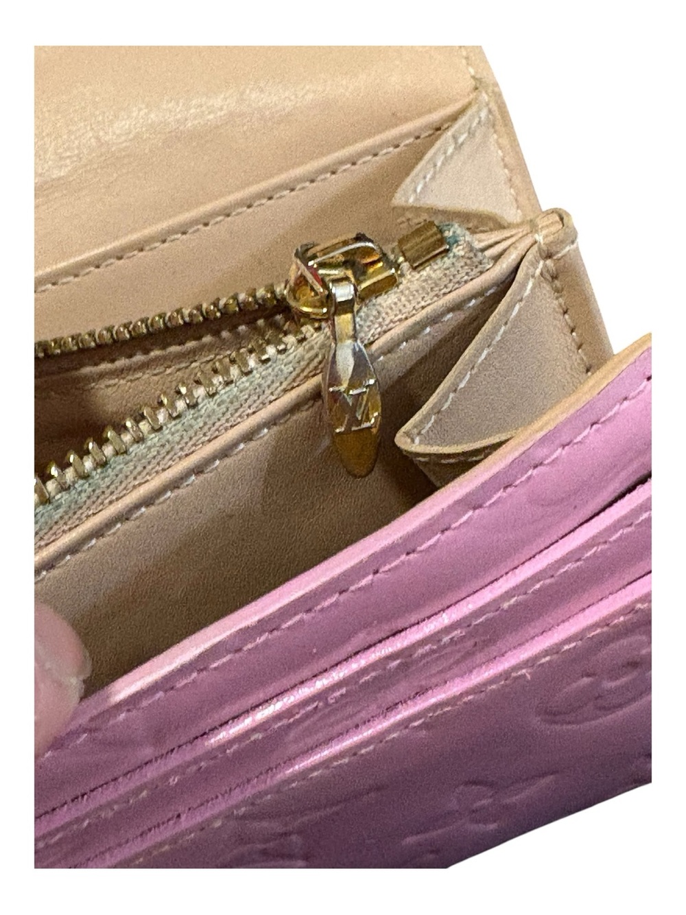 Authentic Louis Vuitton Vernis Pink Monogram Wallet w/ chain - Picture 5 of 16